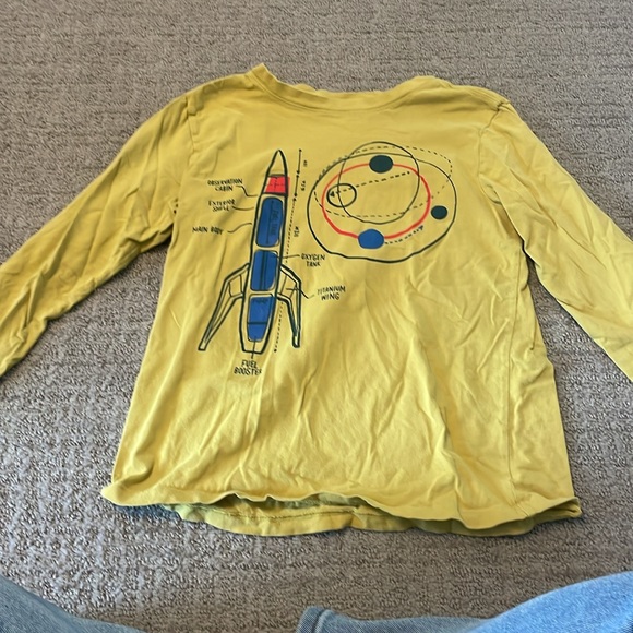 Hanna Andersson boys two long sleeve cotton shirts sz 8 rocket design baseball - Picture 5 of 8